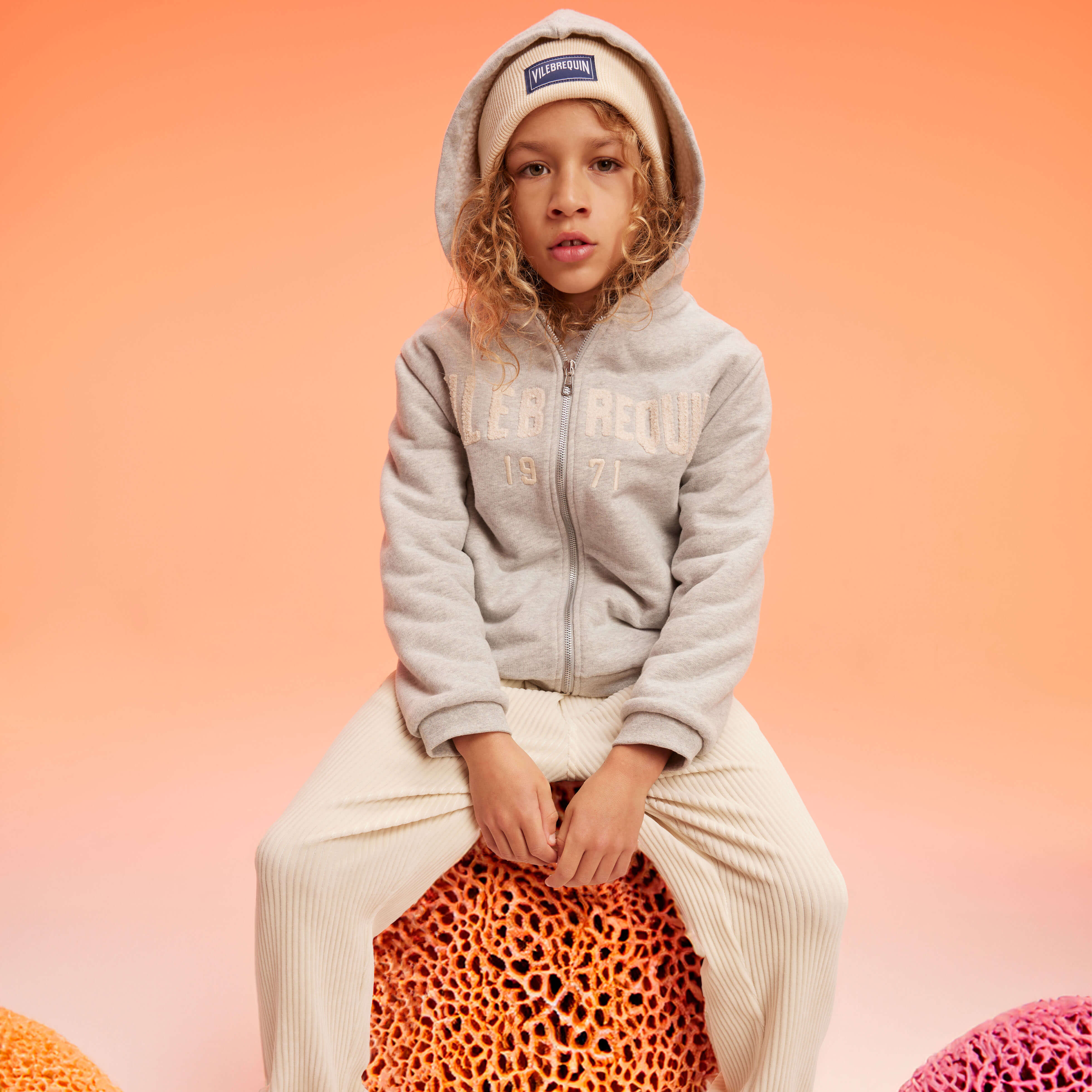 Sweat à Capuche Zippé Enfant Logo Brodé