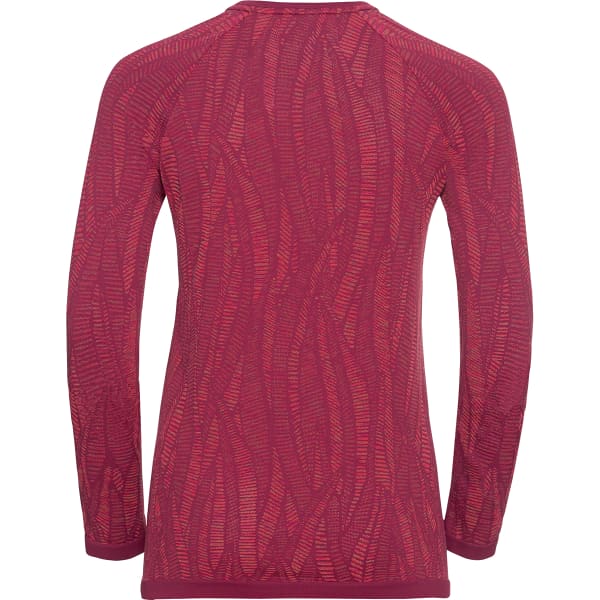 T-shirt randonnée ODLO LACKCOMB LIGHT ECO BL TOP CREW NECK L/S W RASPBERRY FUDGE-SPACE DYE