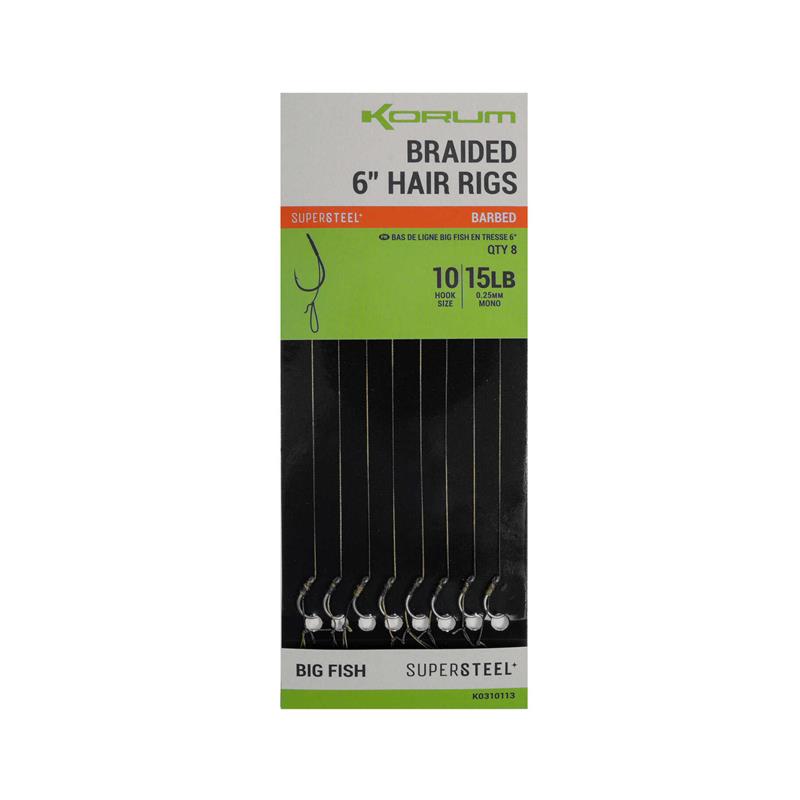 Bas De Ligne Monté Korum Big Fish Braided Hair Rigs Barbless
