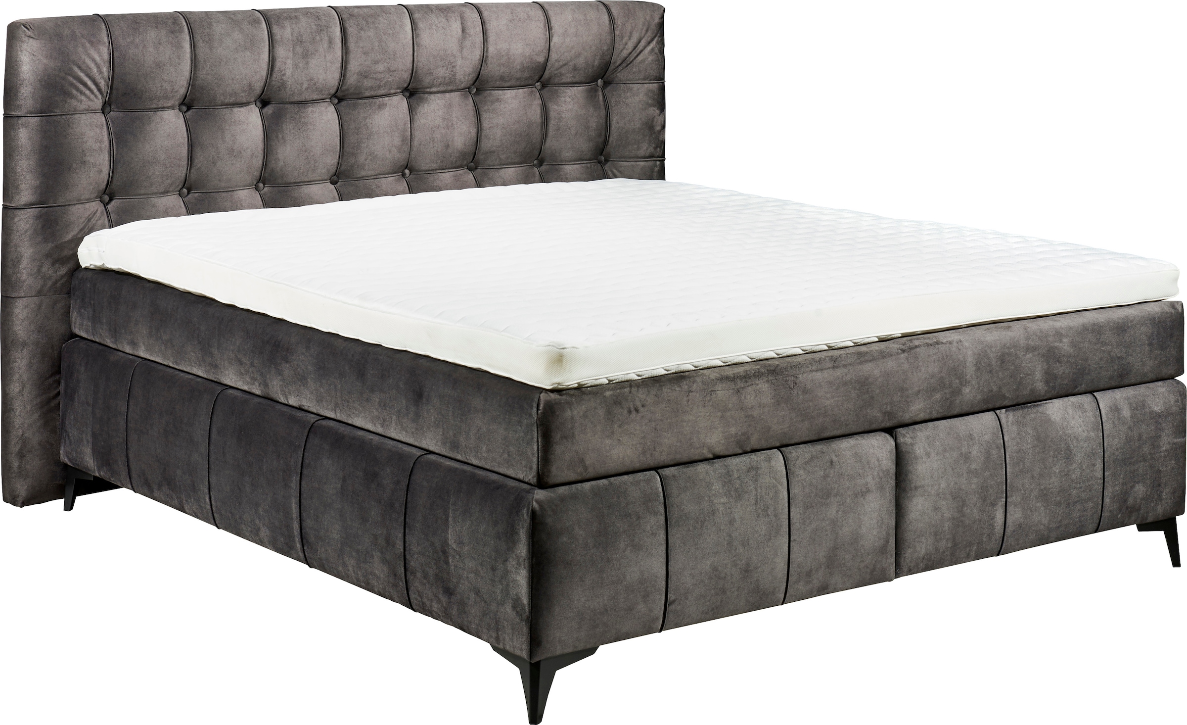 ED EXCITING DESIGN Boxspringbett »Oregon« inkl. Duo-Matratze - Kokosmatte, Filzabdeckung
