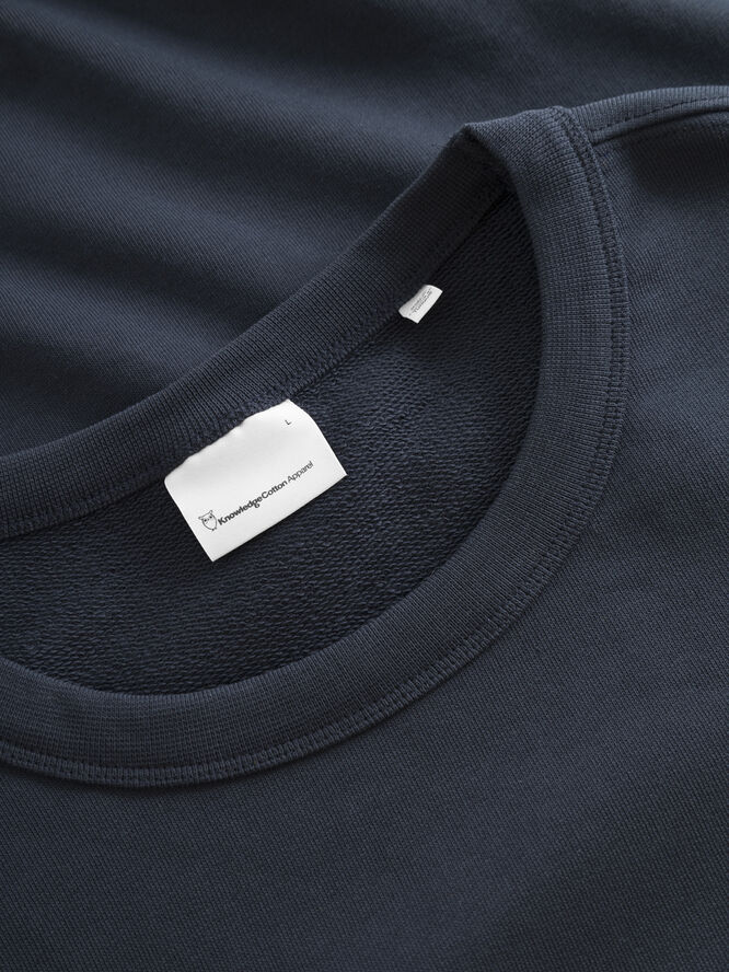 Knowledge Cotton Apparel ERIK basic badge sweat - GOTS/Vegan Blå