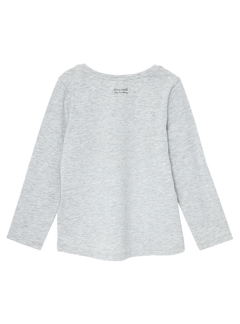 Tee Shirt Manches Longues Gris chiné