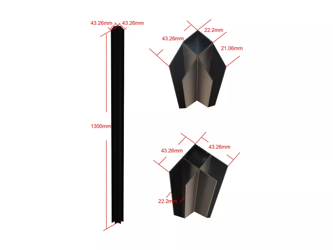 Verrière d'angle d'atelier en aluminium thermolaqué - L150 x L150 x H130 - Noir - BAYVIEW