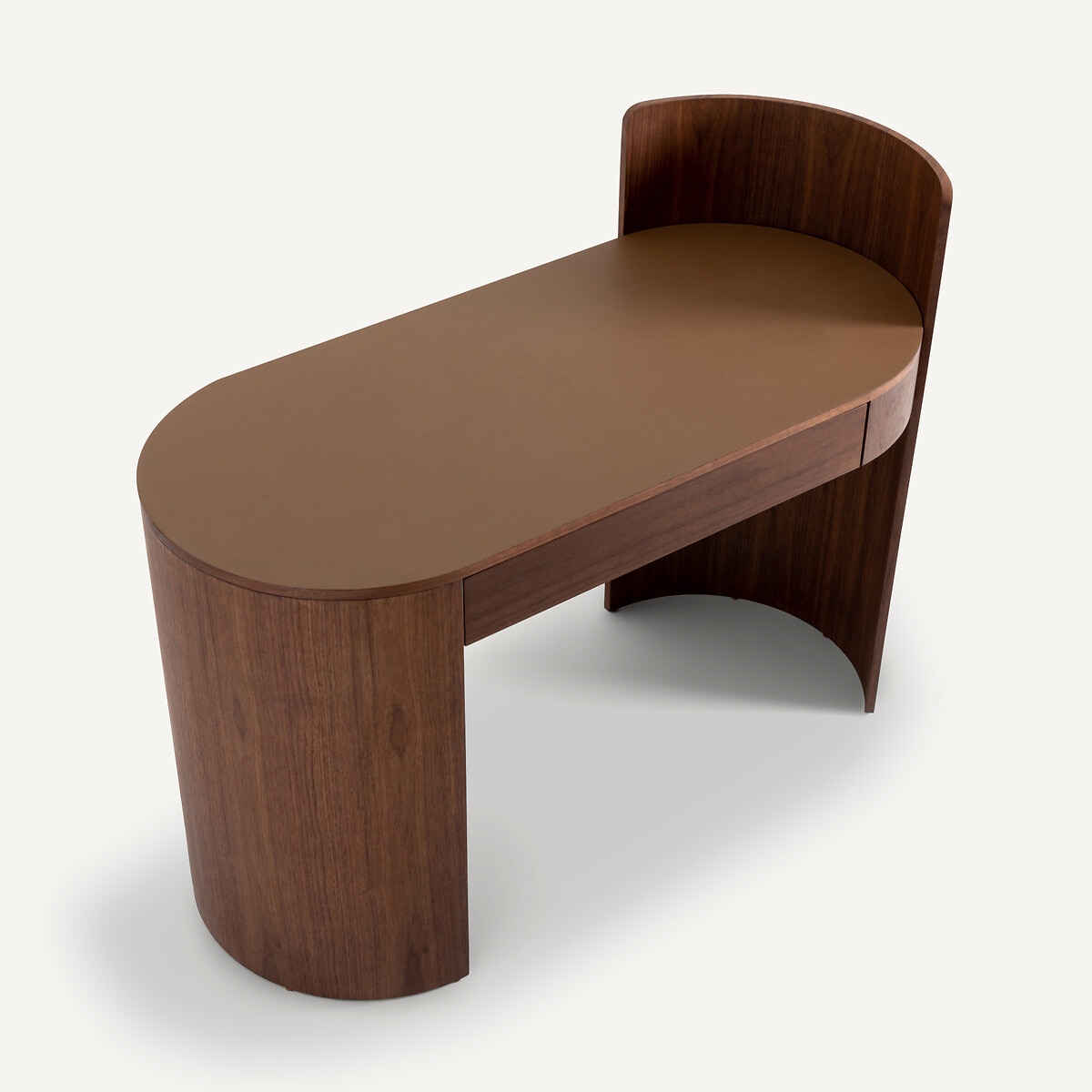 AM.PM<br>Mesa de escritório com folheado de nogueira e couro, Abbas