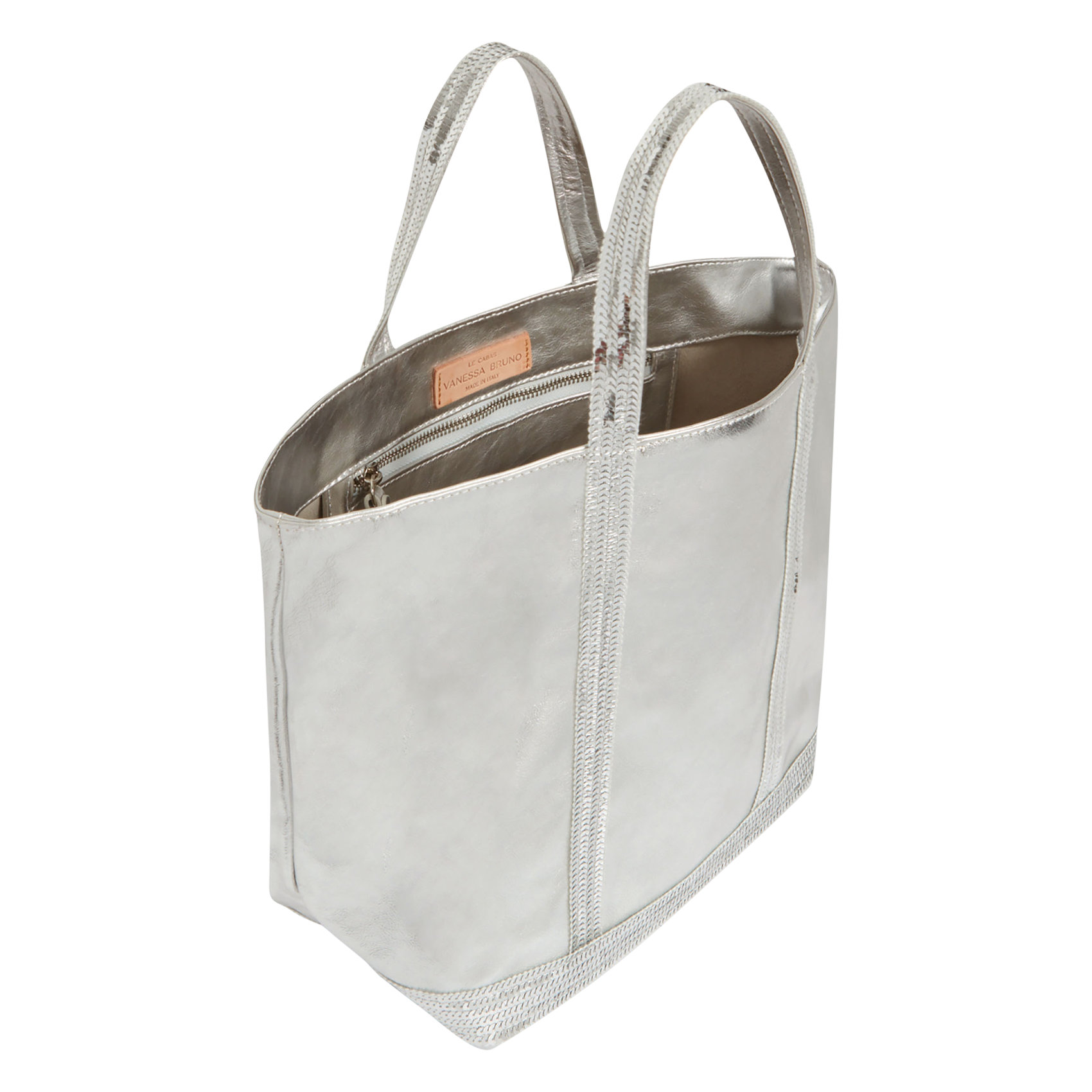 CABAS M - Cabas M en cuir métallisé | Gris