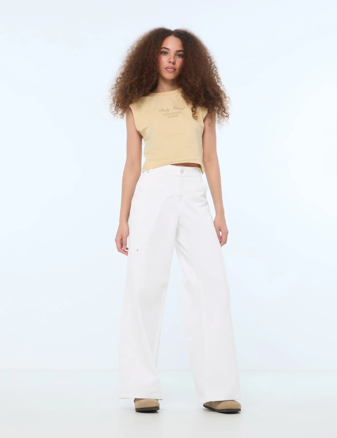 Jean maxi wide leg blanc