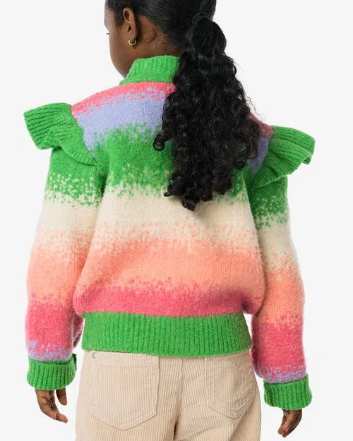 pull enfant tricoté en dégradé de couleurs multi