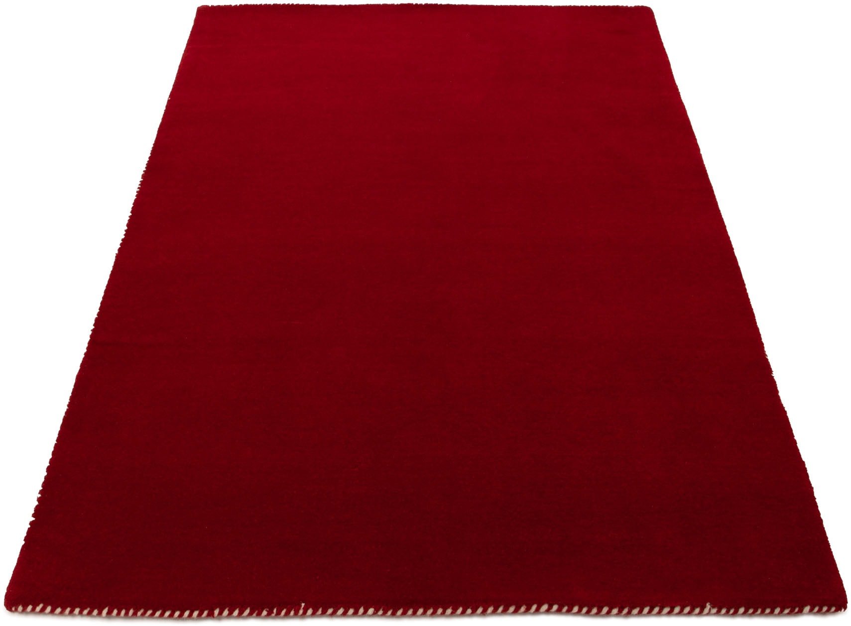 carpetfine Wollteppich »Gabbeh Lola Uni« rechteckig 14 mm Höhe mit natürlichem Pflanzenmaterial von Hand gewebt, auch in Rund