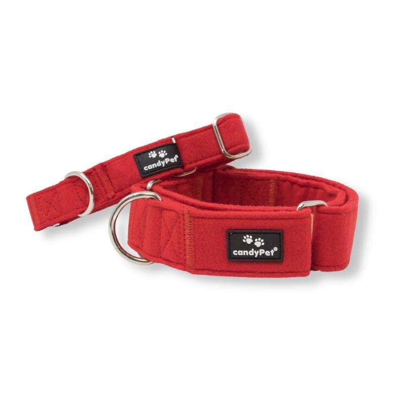 Gola Martingale em Tweed - Vermelha