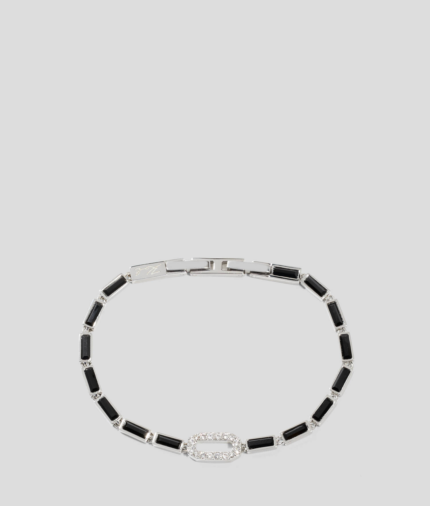 Bracelet à breloque en forme de cœur pavé - Argent