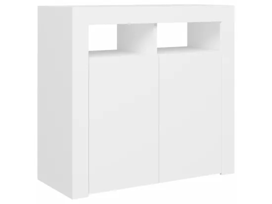 Buffet avec lumières LED Blanc 80x35x75 cm