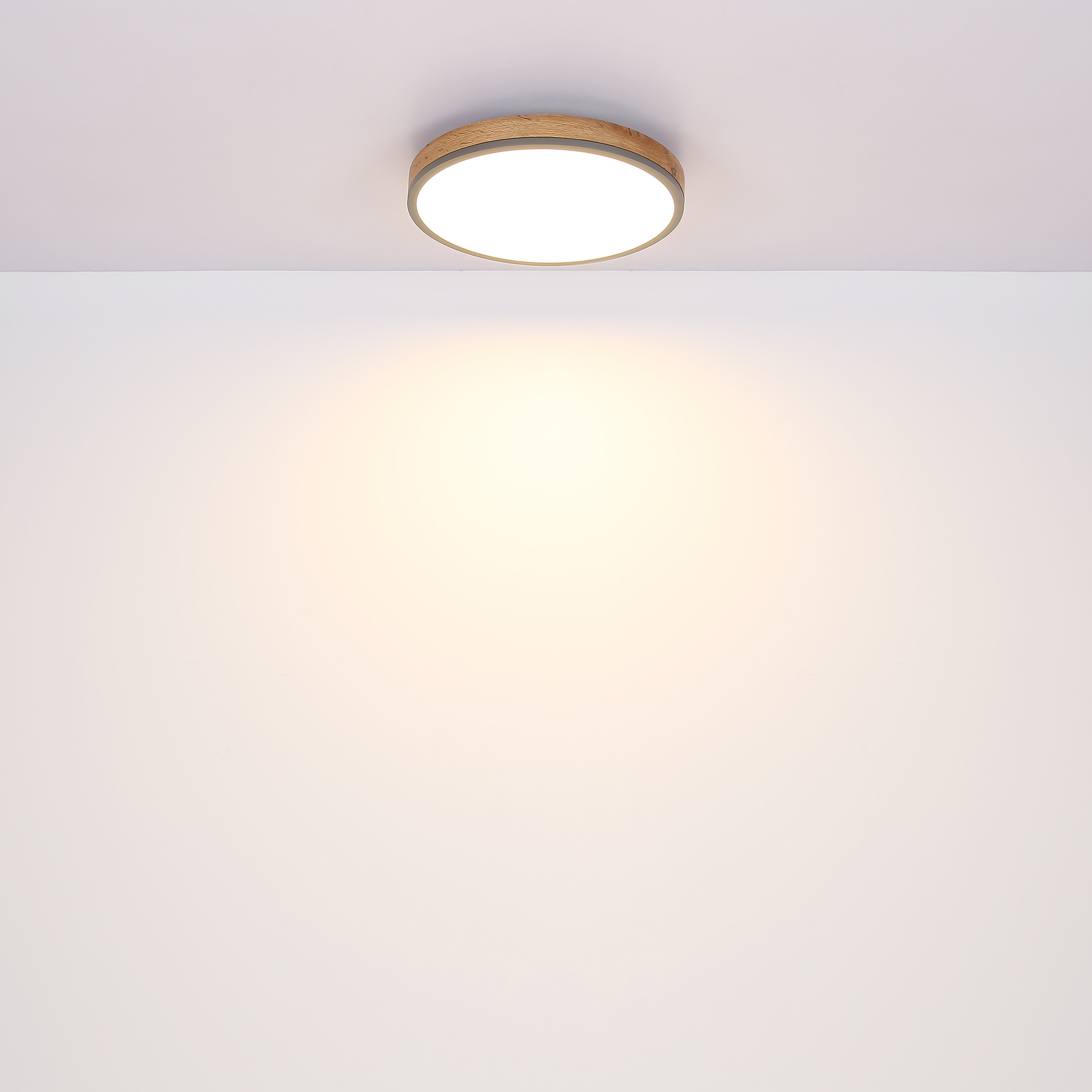 LED-Deckenleuchte - graphit-Holzoptik-opal - Ø 30 cm