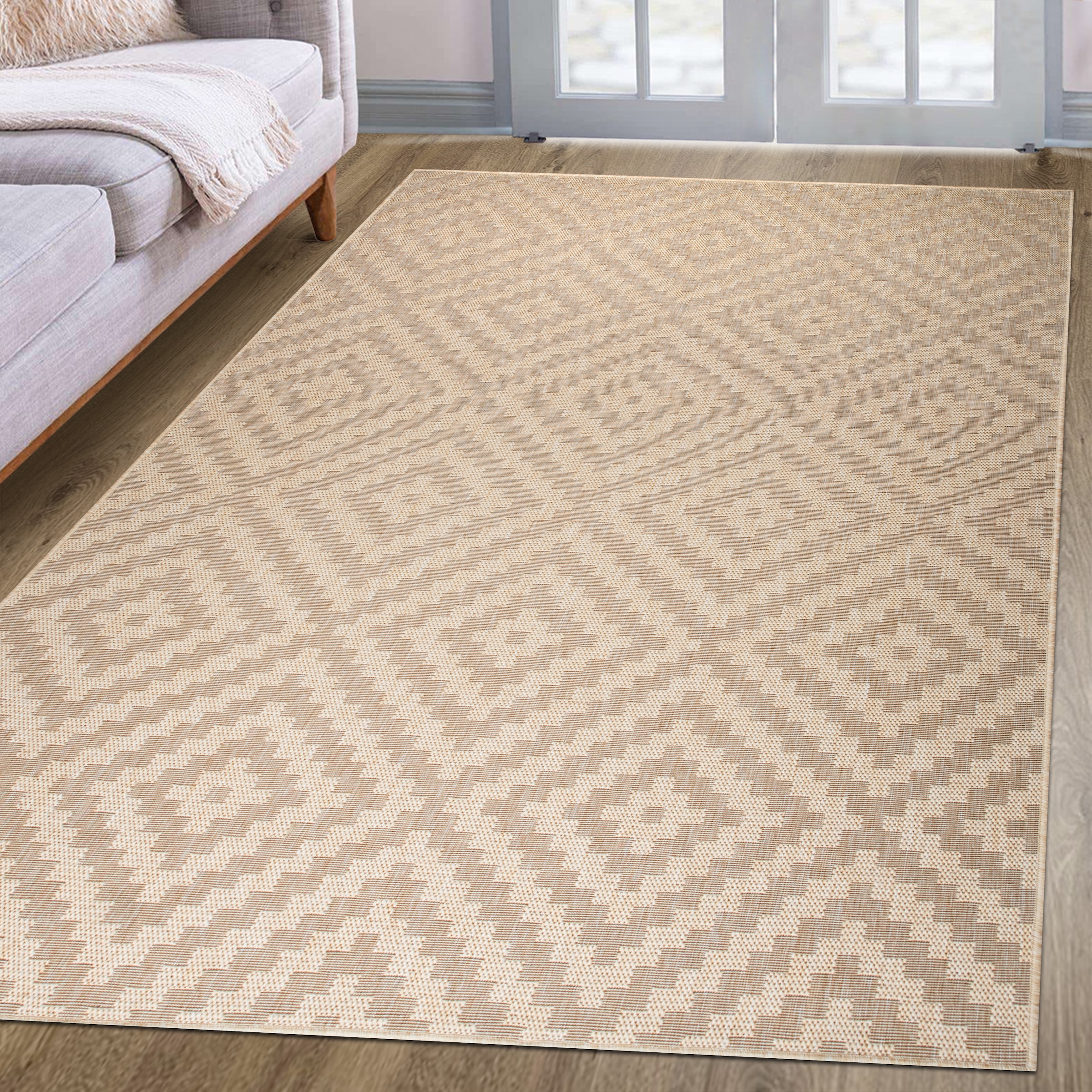 my home Teppich »Cordoba auch als Läufer erhältlich« rechteckig 3 mm Höhe In- und Outdoor geeignet, Sisal-Optik, Wetterfest & UV-beständig, Boho