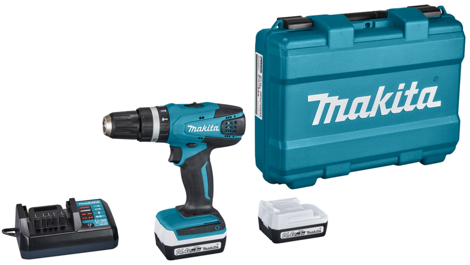 Makita HP347DWAE 14,4 V Li-ion Accu klopboor- /schroefmachine set (2x2.0 Ah) in koffer
