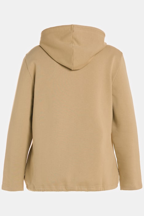 Sweatshirt, Stehkragen, Kapuze, Langarm, Biobaumwolle