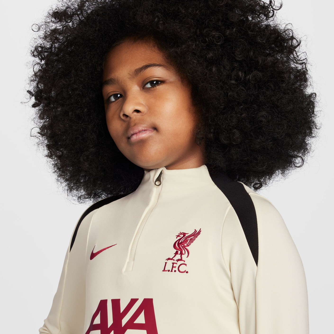 Nike Liverpool Strike Trainingstrui 1/4-Zip 2024-2025 Kids Gebroken Wit Rood Zwart