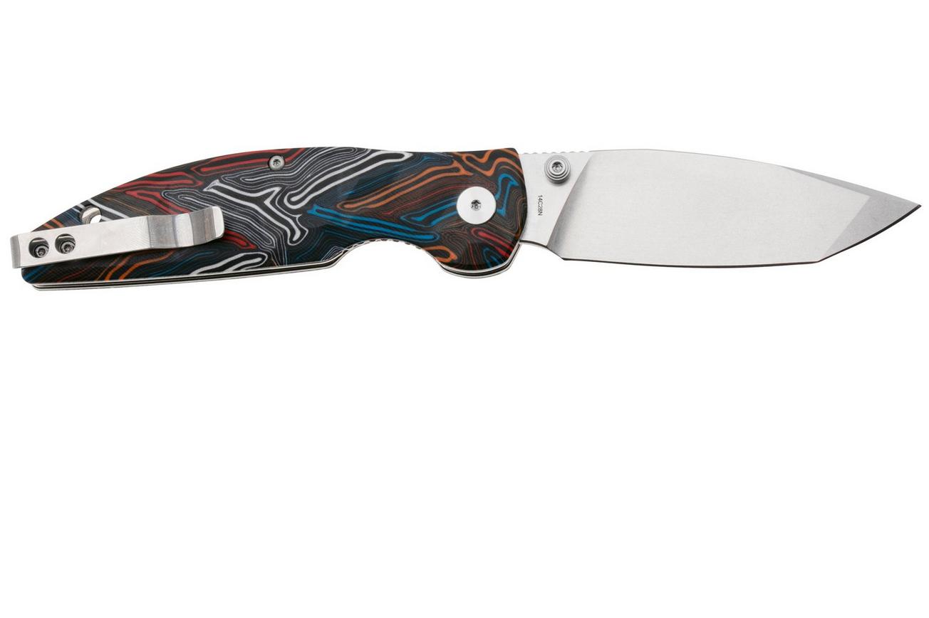QSP Knife Turtle Punk QS158-A1 Stonewashed 14C28N Colorful G10, zakmes, Keanu Alfaro design
