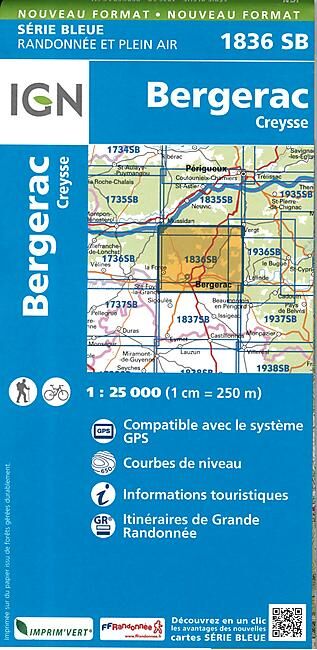 IGN - 1836 SB BERGERAC CREYSSE 1 25 000