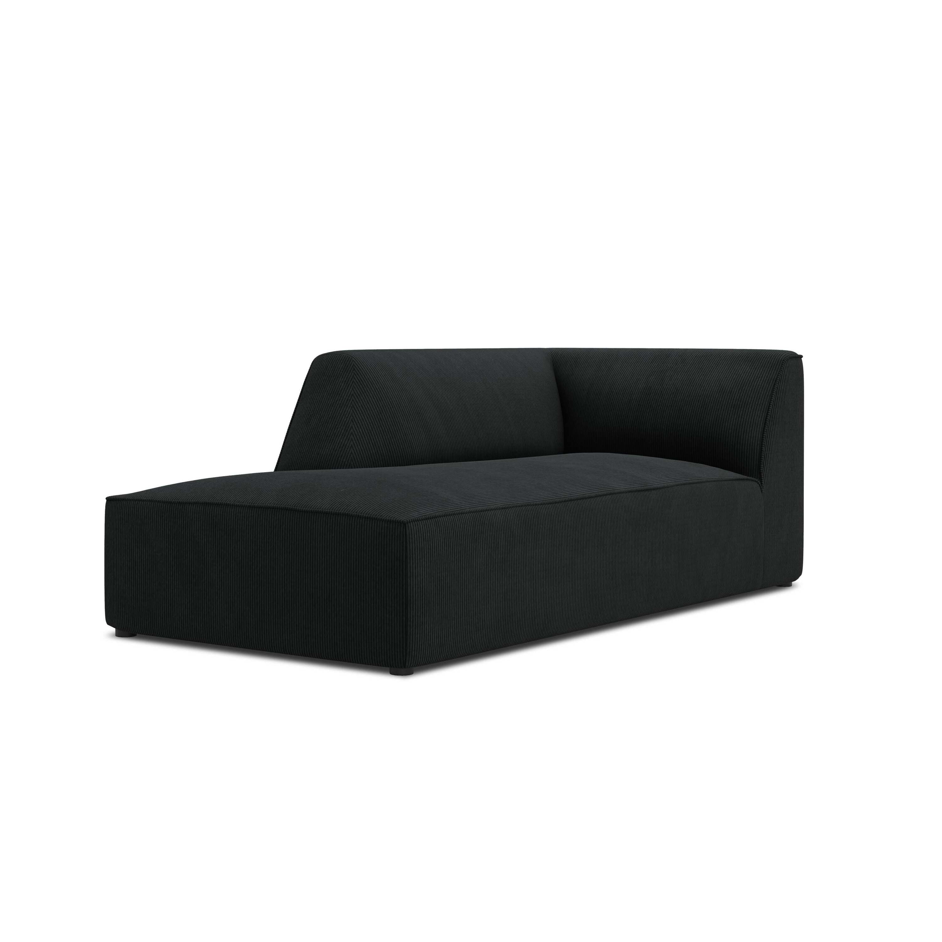 Windsor & Co Sao Chaise Longue Links - Ribstof - Zwart