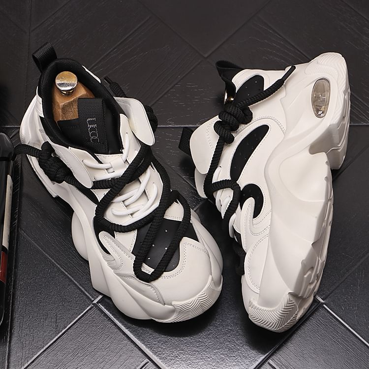 Mr Ozera - Tweekleurige platform sneakers
