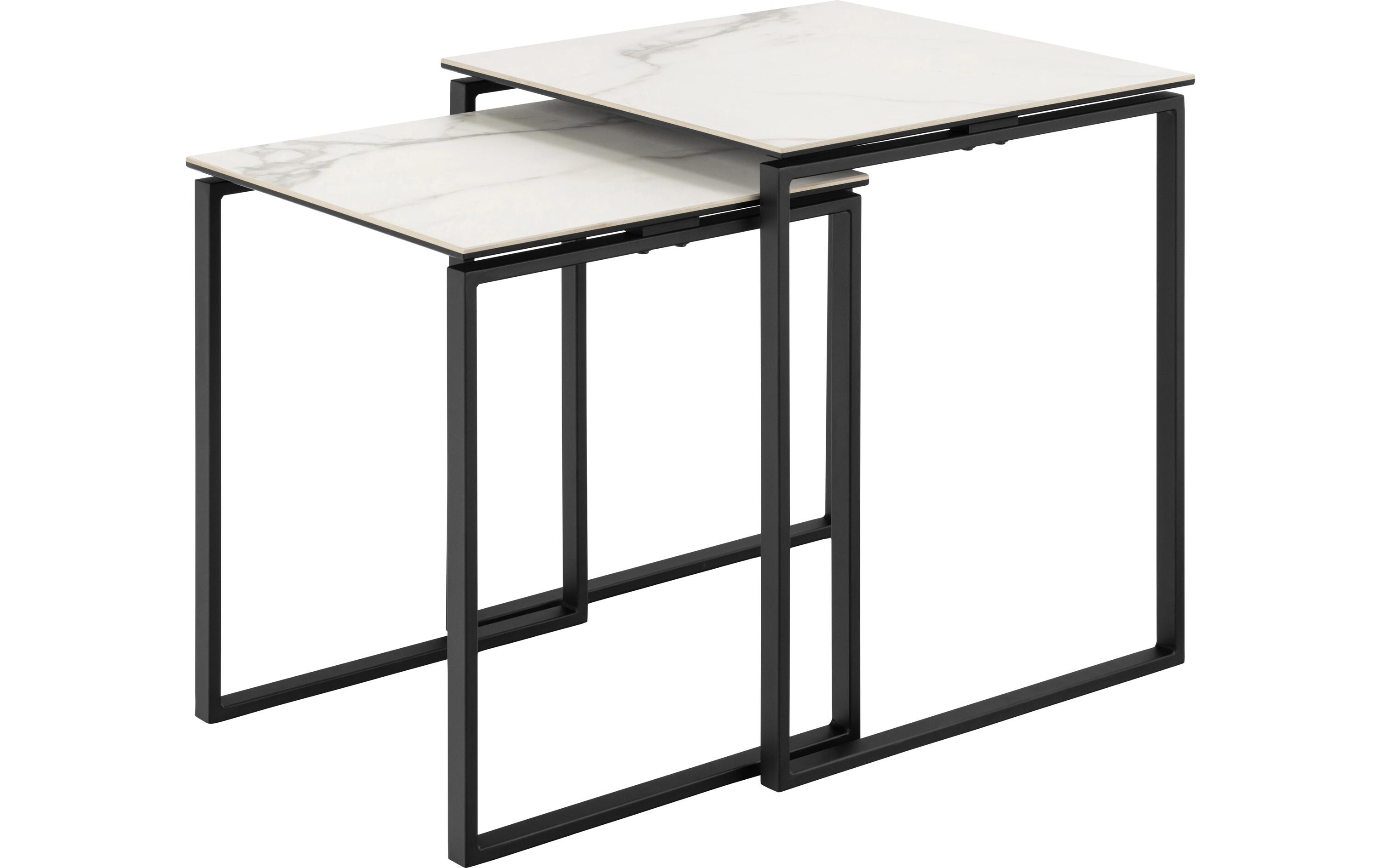 Couchtisch Katrine 2er Set 43/50 x 50/55 cm, Weiss<br>Modernes Couchtisch-Set mit 2 Tischen