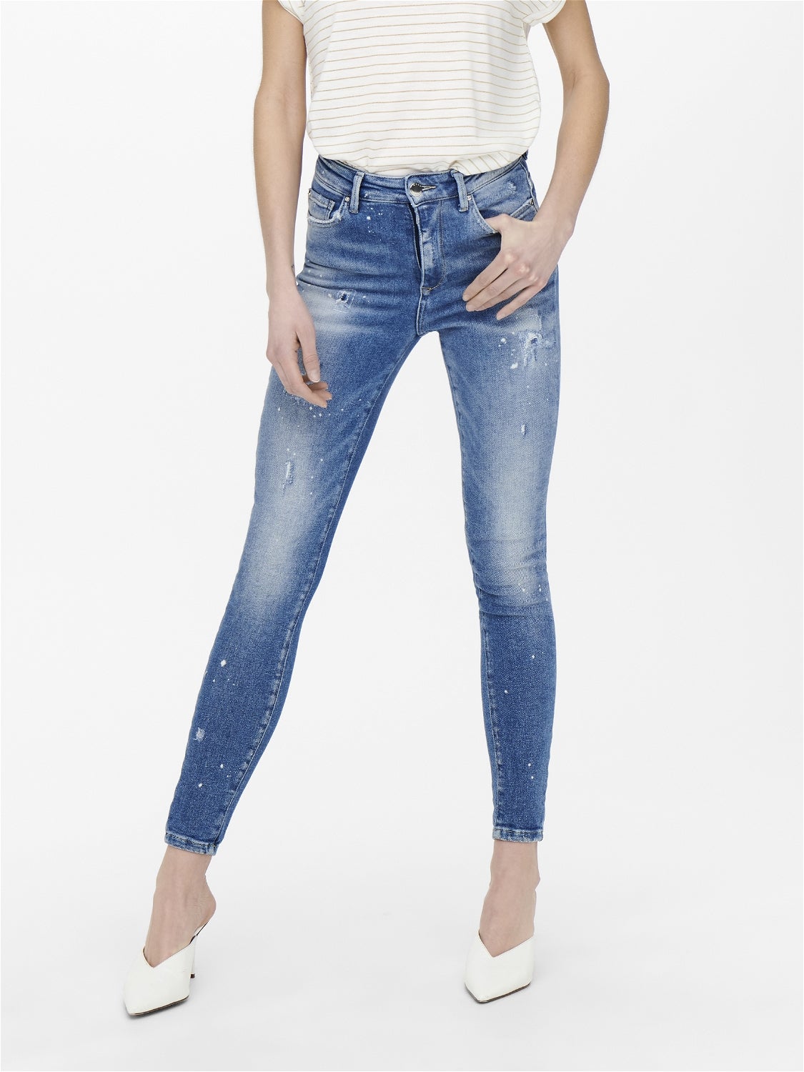 ONLMILA Hohe Taille Skinny Fit Jeans Light Blue Denim