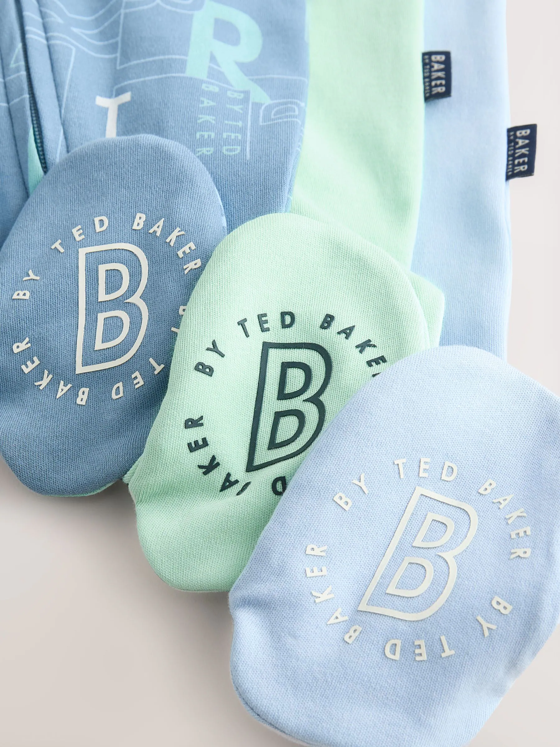 Blauw/Groen - Baker by Ted Baker 3 Pack Sleepsuits