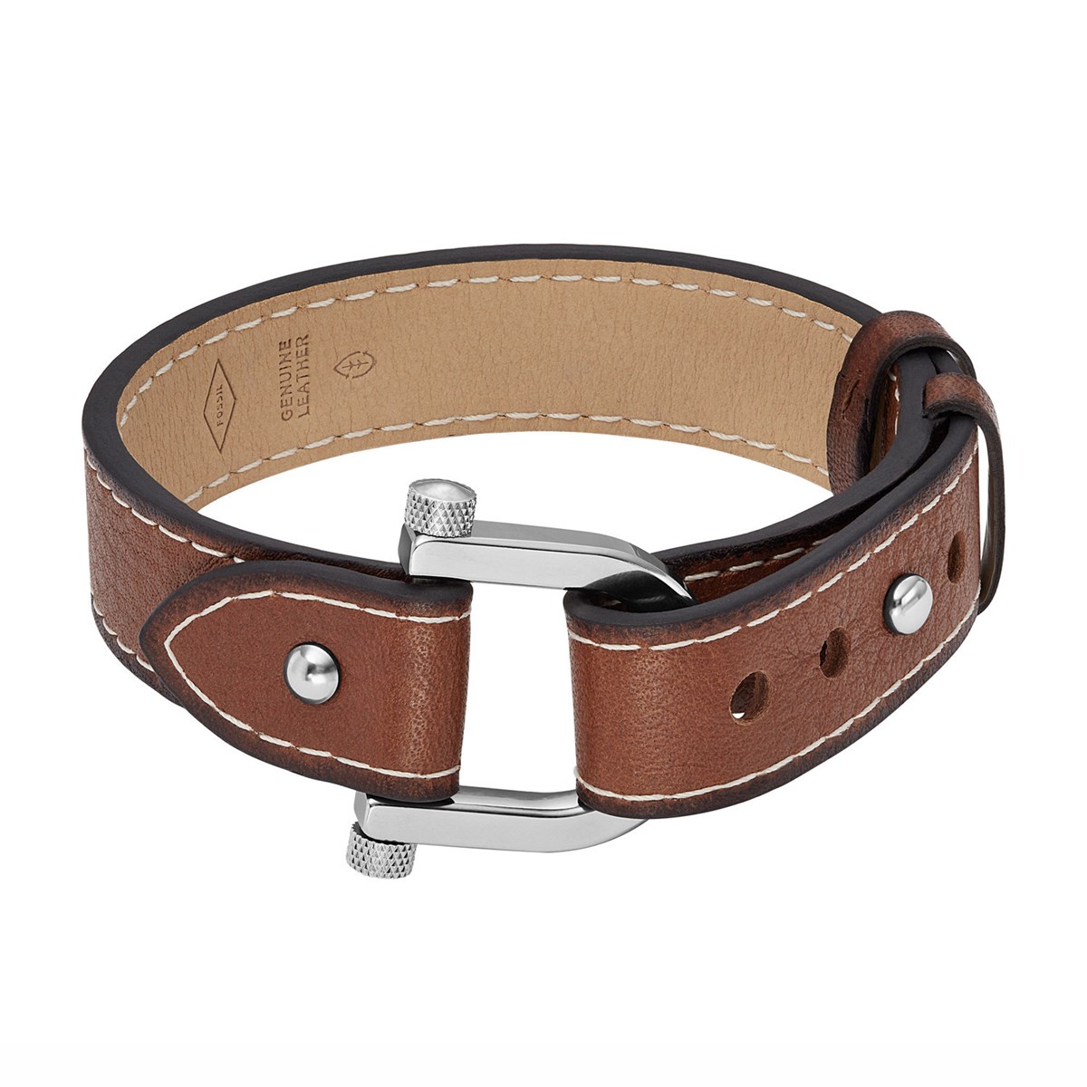 Bracelet homme Fossil Heritage D-Link cuir brun
