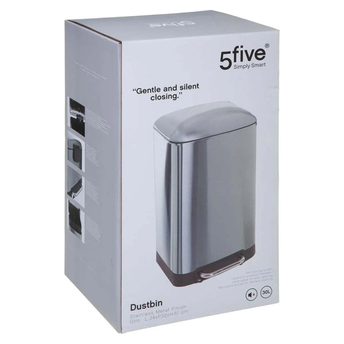 Five Simply Smart Ariane - Poubelle 30L Inox