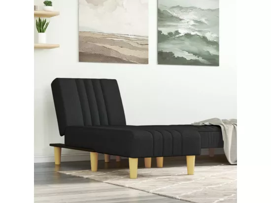 Prolenta Premium - Chaise longue noir tissu