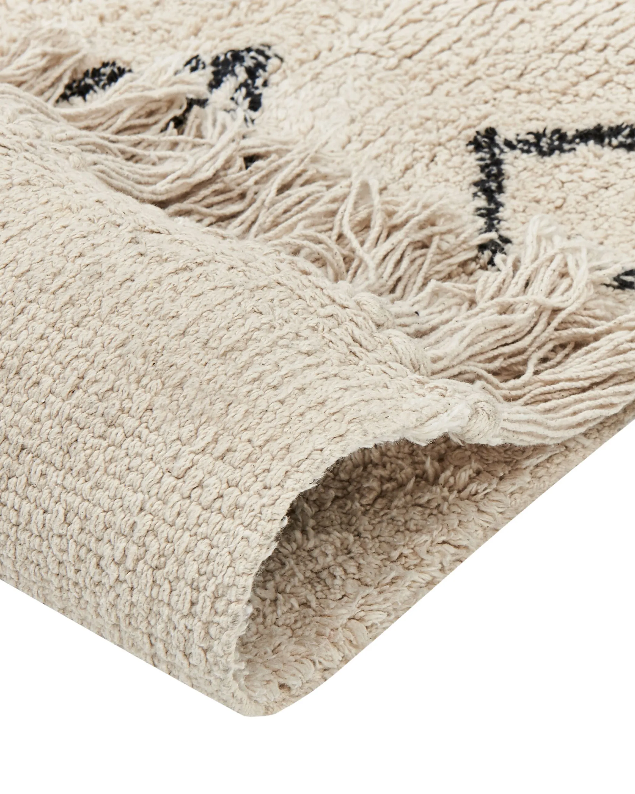 Vloerkleed SOMEK Beige 160 x 230 cm Katoen
