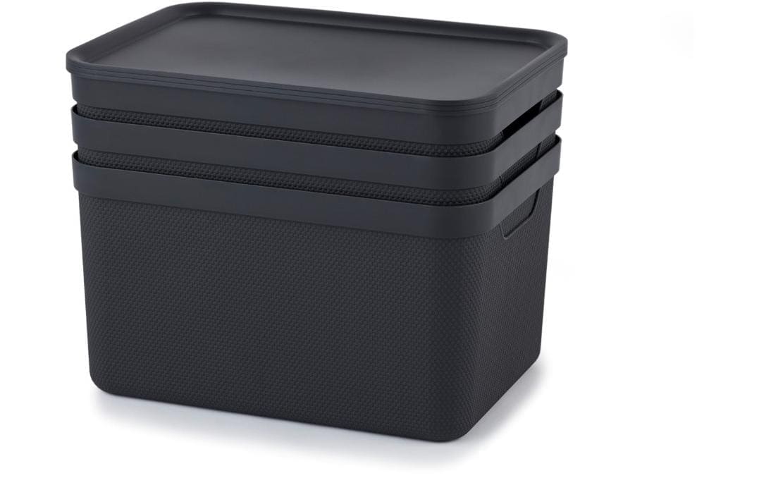 ROTHO Aufbewahrungsbox »3er-Set black A4 JIVE«