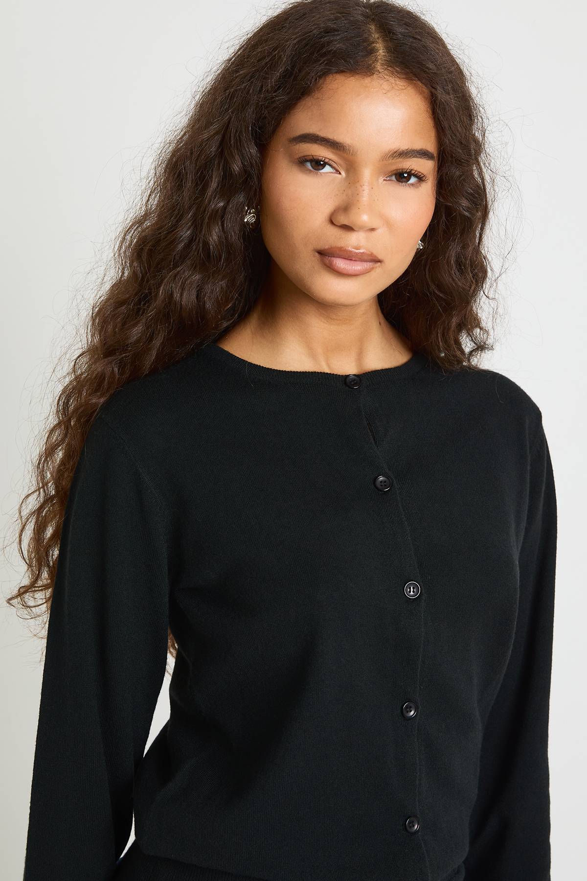 boohoo Cardigan tricoté à col rond ultra doux et léger