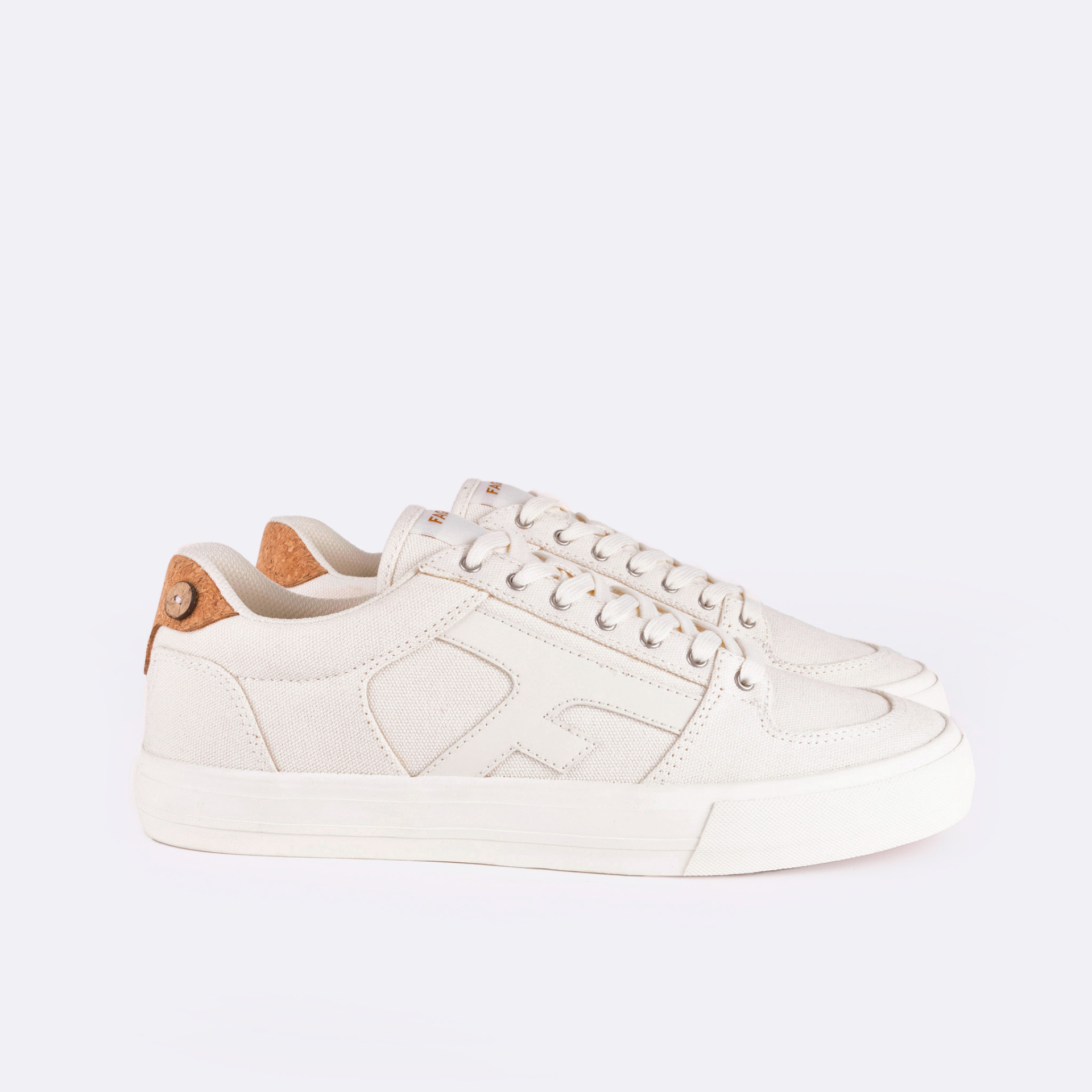 Tennis écrue et blanche vegan Coton recyclé - modèle Walnut