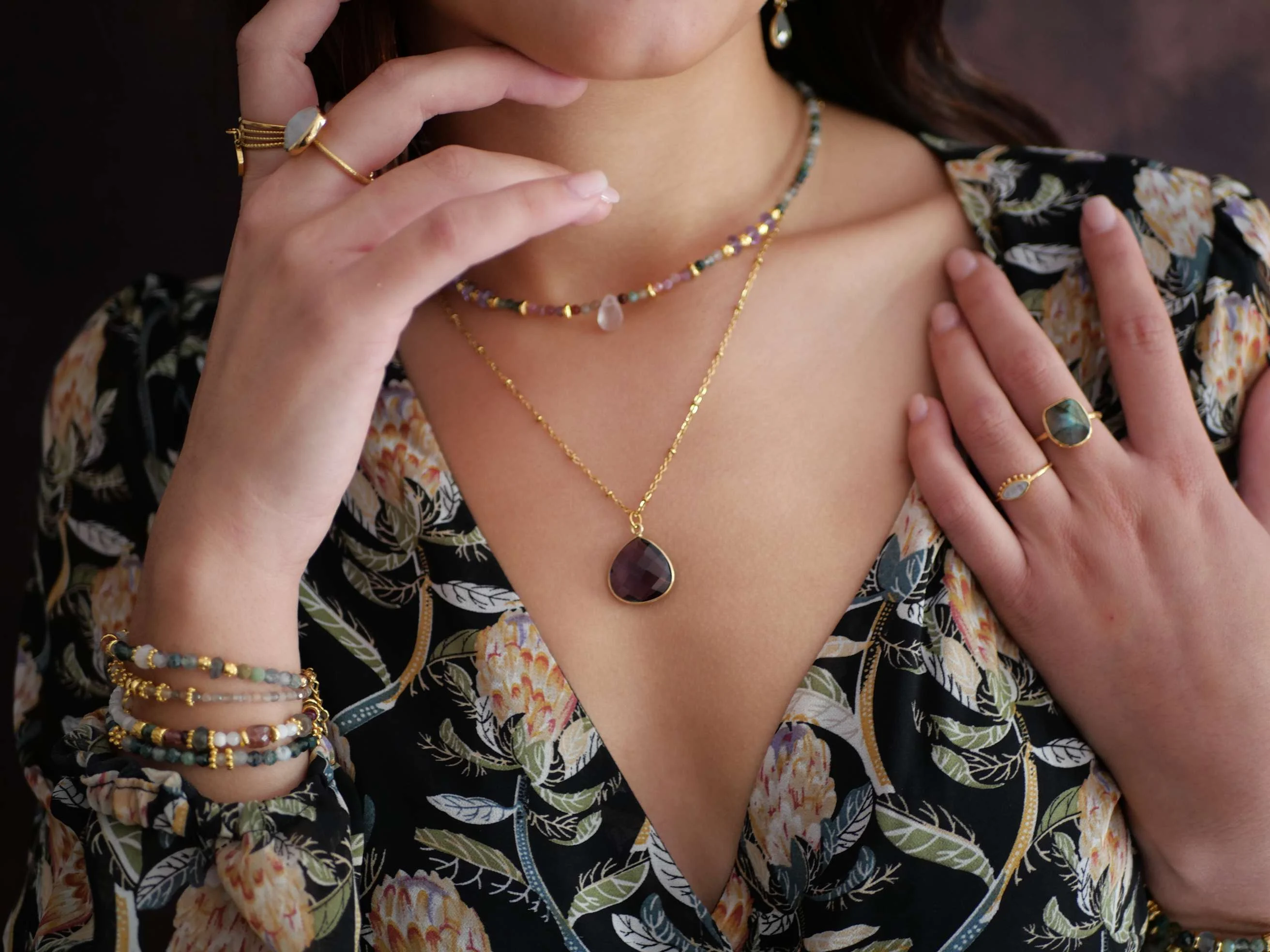 JUSTINE - Collier améthyste | Violet