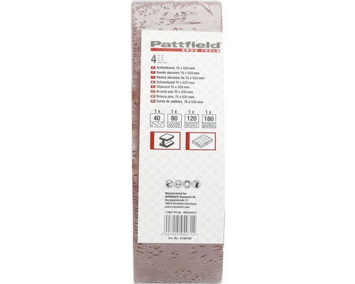Pattfield bandschuurmachineblad 75 x 533 mm 4-delig