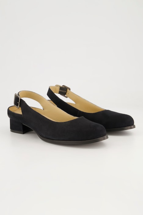 Pumps, Veloursleder, verstellbare Ferse, Weite H