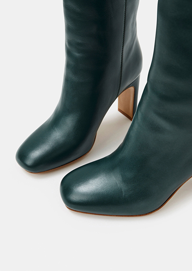Bottes Khloevert émeraude en cuir