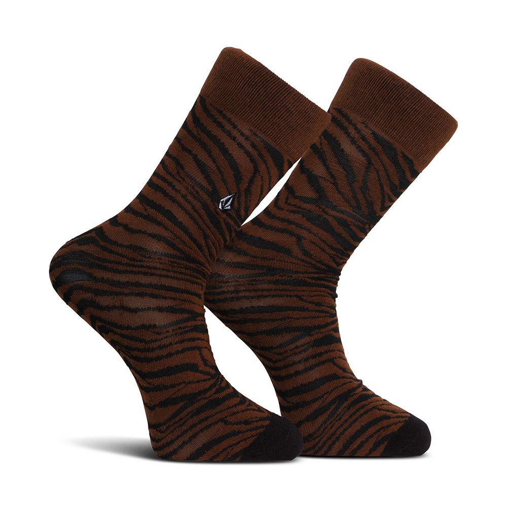 Volcom ZEBRA - Chaussettes Femme bitter chocolate
