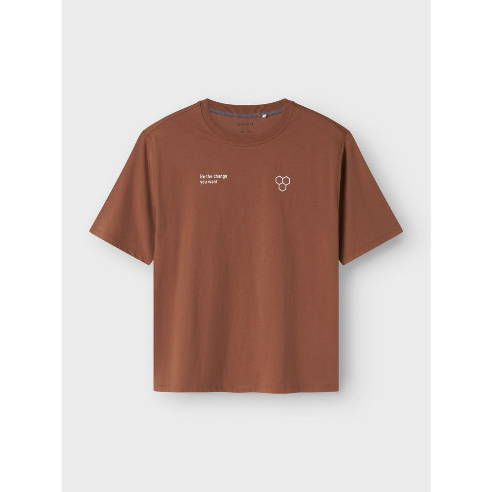Køb Name It Carob Brown Nkmoakley Ss Nreg Top Bf