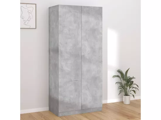 Garde-robe Gris béton 90x52x200 cm Bois d’ingénierie