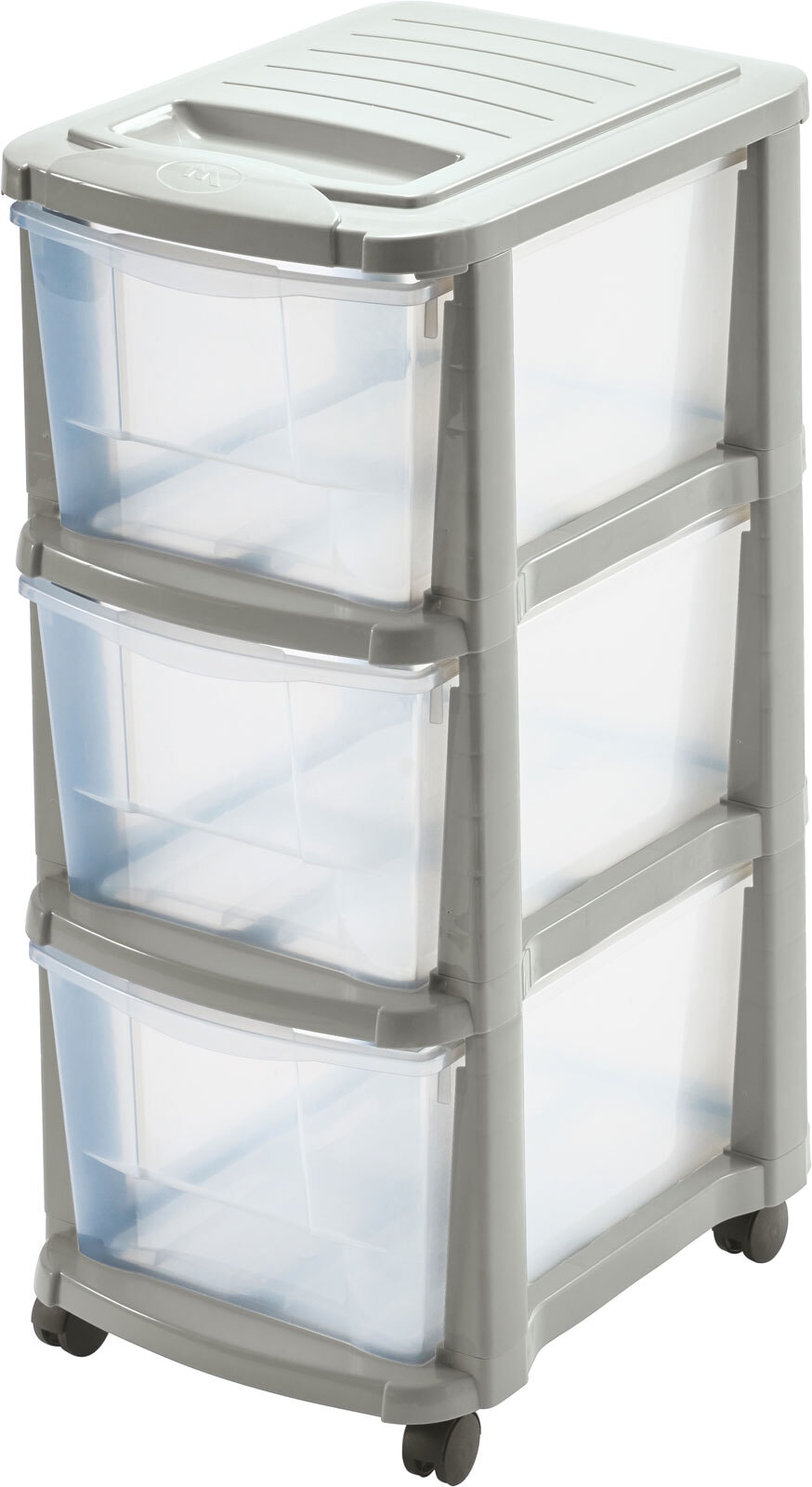 Rollcontainer Grau/Transparent 29x65x38 cm