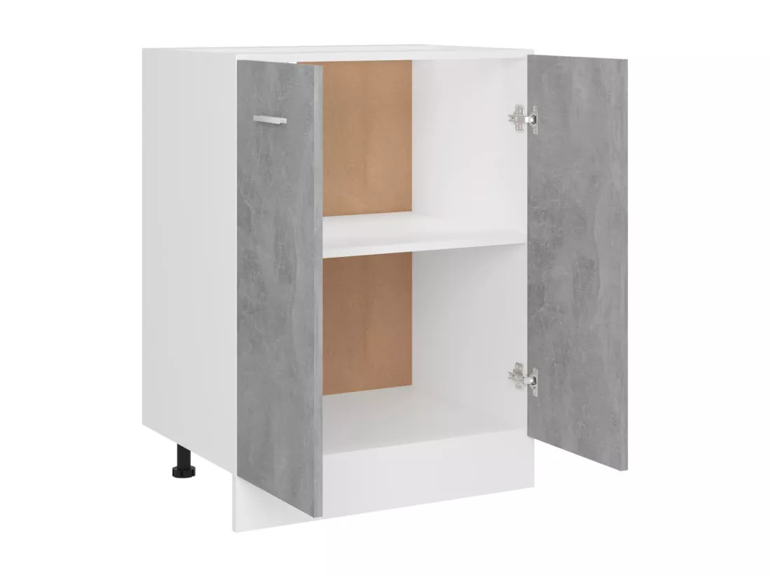 Armoire de plancher Gris béton 60x46x81,5 cm Bois d’ingénierie