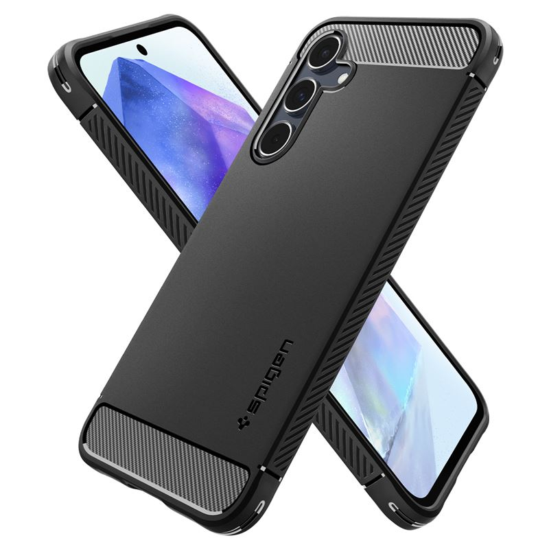Samsung Galaxy A55 Rugged Armor Hybrid Case Hülle (ACS07500) - Schwarz (Matt)