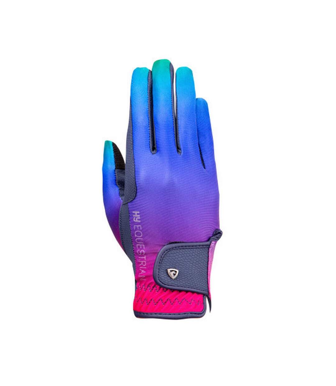 Hy - Gants d'équitation - Adulte (Bleu marine / Rose vif) - UTBZ4809