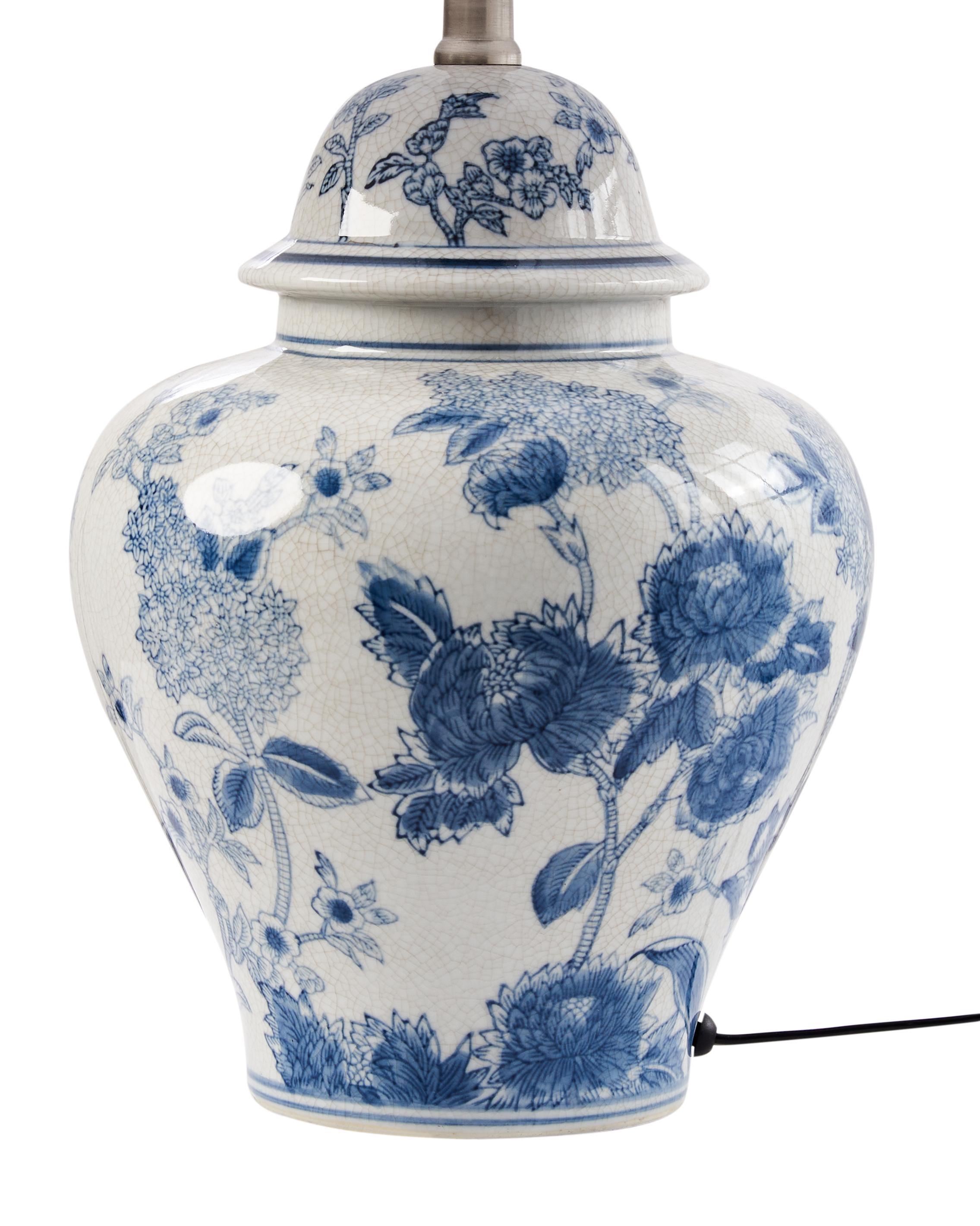 Tafellamp SORRAIA Porselein Wit/blauw