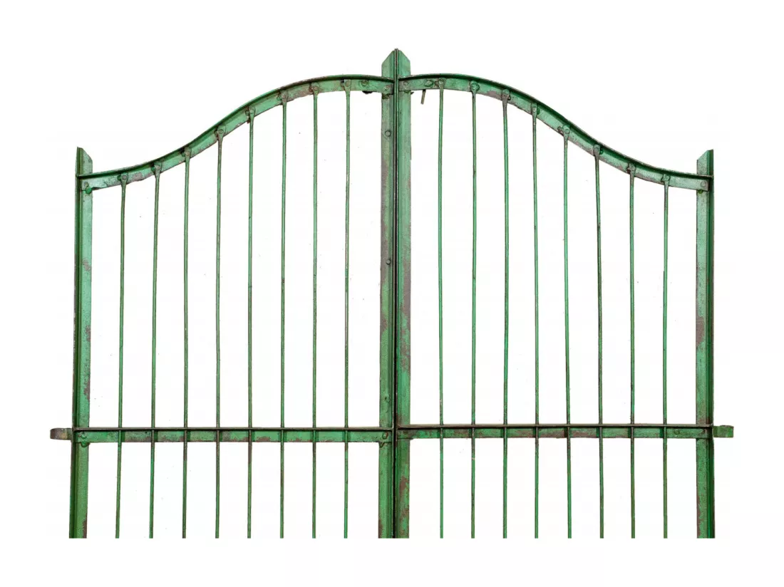 BISCOTTINI Portail - Fer Forgé Finition Antique - Clôture en Fer - Portail en Métal - Porte Décorative - Portail d'Entrée - 118x6x200cm - Une Pièce
