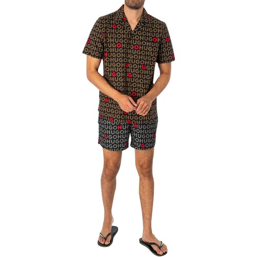 BOSS - Camisa De Manga Corta Ellino Negro
