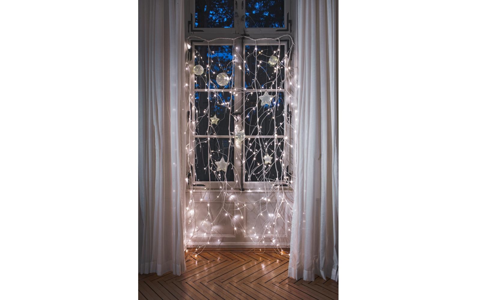 Hänger Glamour Ball L, Ø 15 cm, WeissWeihnachtshänger für den Innenbereich