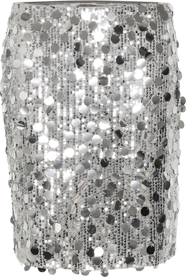 Cream CRSparkle Skirt Silver sequins